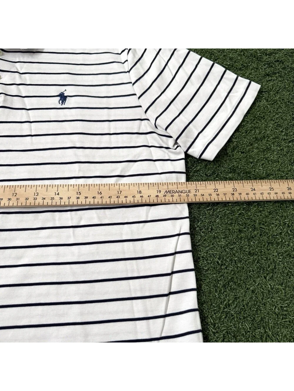 Polo Ralph Lauren Men S Classic Fit White Navy Striped Polo Shirt Cotton Preppy